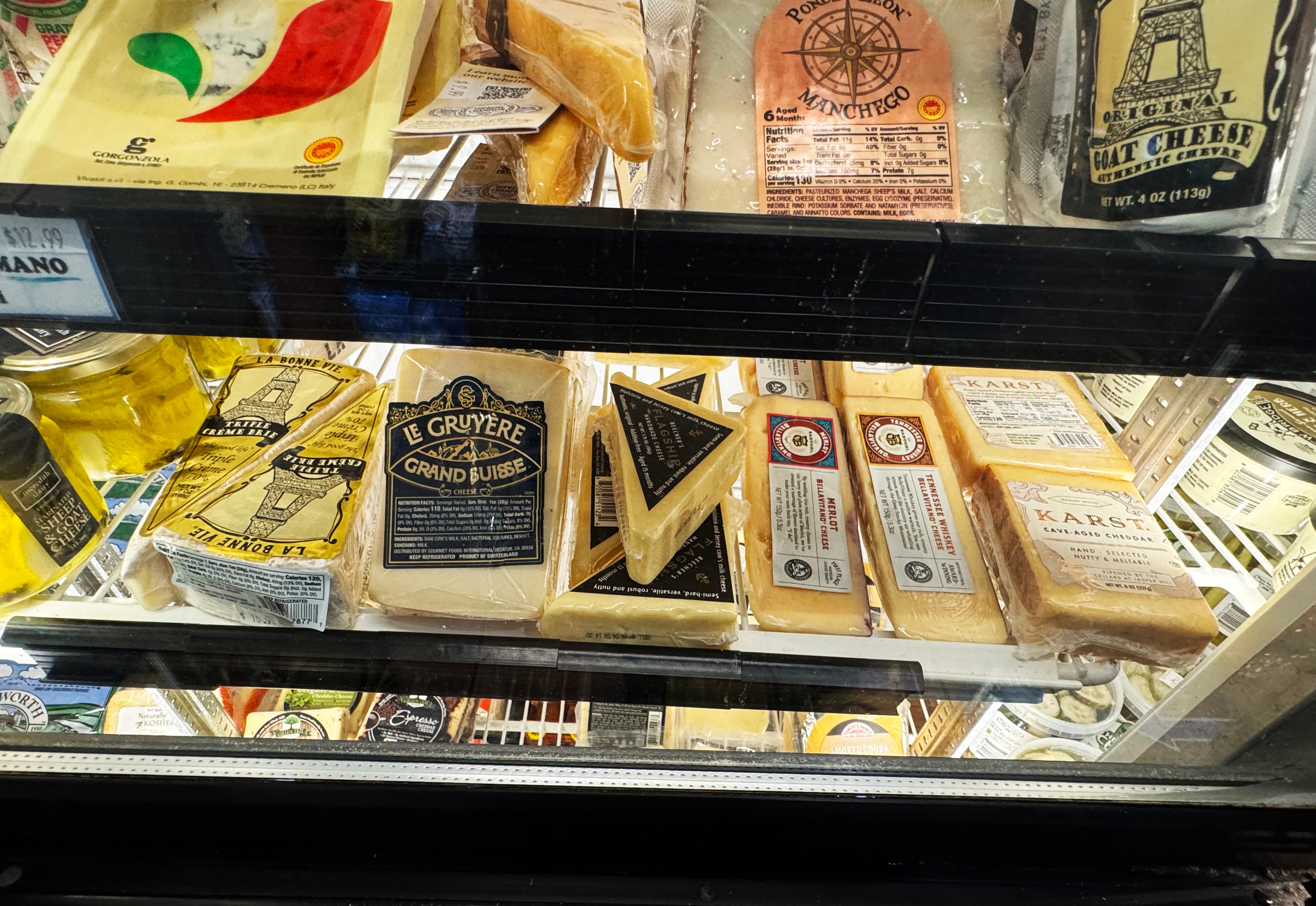 A variety of cheeses at Paradise Seafood & Gourmet Market, Marco Island.