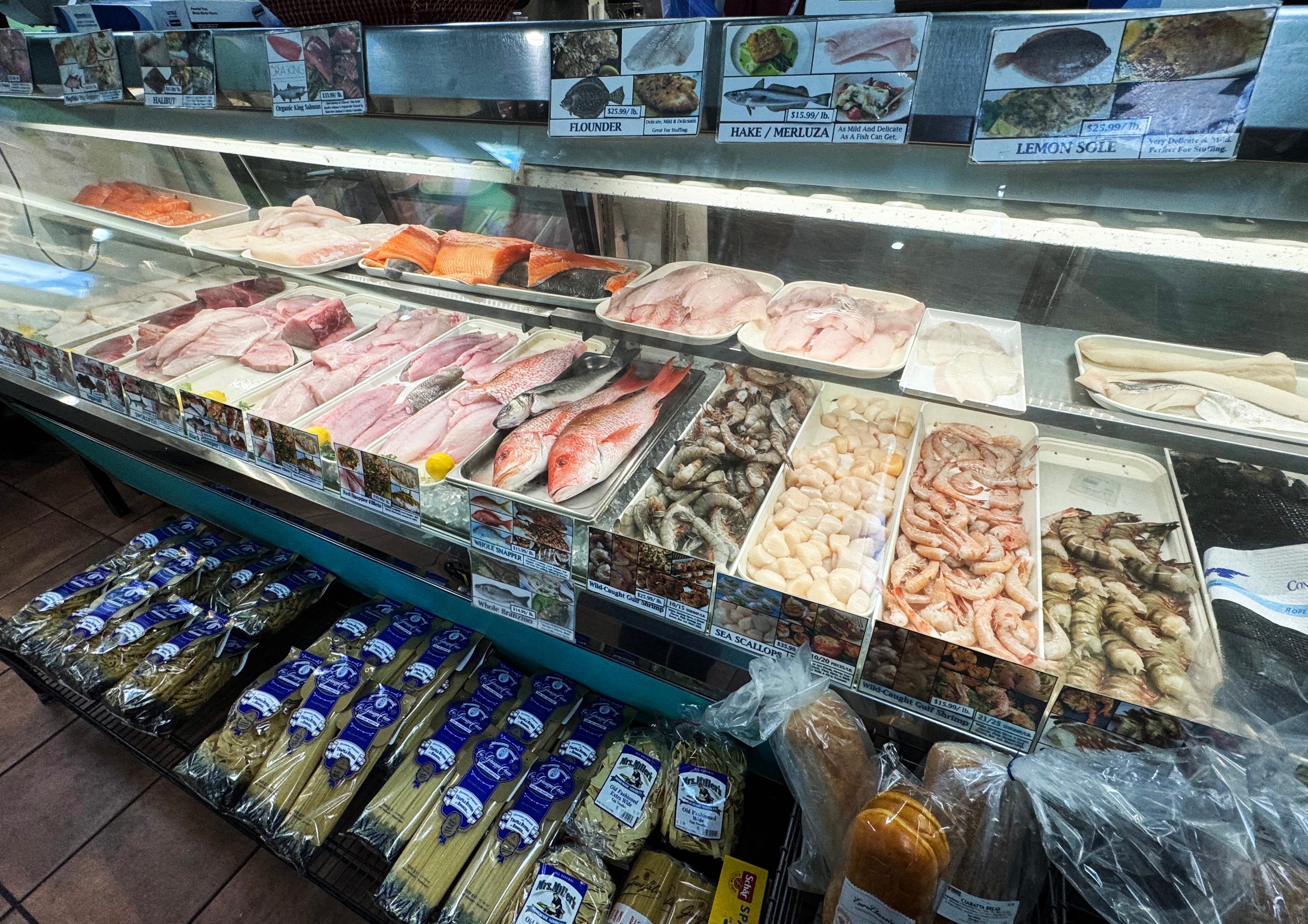Fresh seafood is delivered daily six-days per week at Paradise Seafood & Gourmet Market, Marco Island. The store is closed on Sundays.
